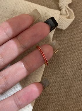 s925银红色极细小排钻戒指送女友