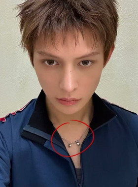James赵雨凡同款爱心项链cortis成员银色做旧爱心吊坠锁骨链情侣