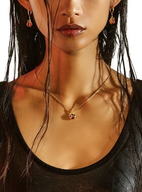 潮流烈焰燃烧火焰项链一把火吊坠小众气质独特精致高级感锁骨链女