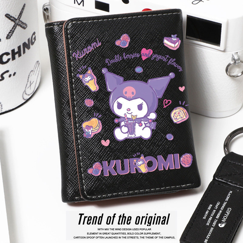 可爱卡通酷洛米库洛米周边日系ins风钱包短款女初中学生小众设计 - 图2