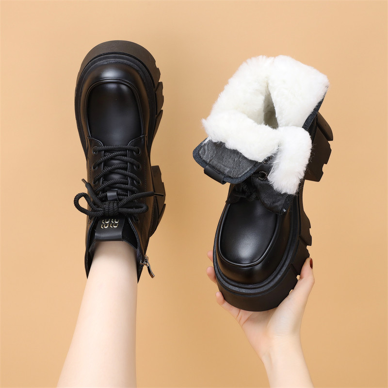 白色雪地靴女冬加绒加厚2025新款厚底东北零下40度大棉羊毛马丁靴,淘宝优惠券,粉丝福利购,淘宝优惠卷