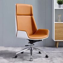 Boss Chair Modern Minimalist Office Chair Genuine Leather Solid Wood Manager Chair High Back Fashion Lift Swivel Chair