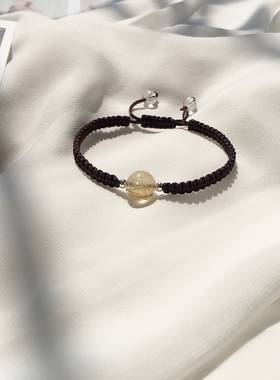 手链女水晶简约森系手工编绳