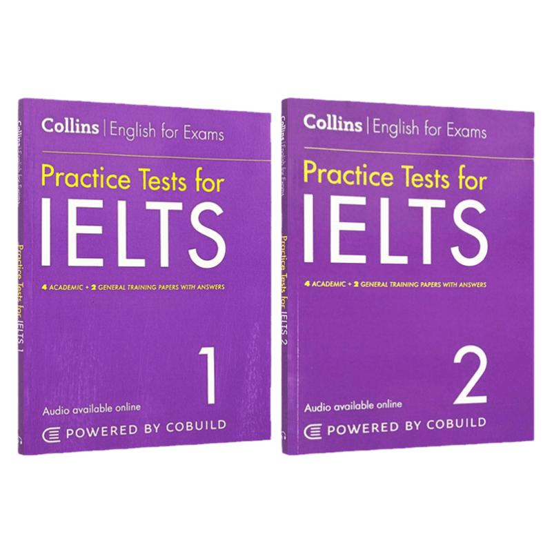 雅思模拟题系列 2册套装 Practice Tests for IELTS 柯林斯雅思考试辅导工具书 英文版原版工具书 正版进口英语书籍教材 - 图0