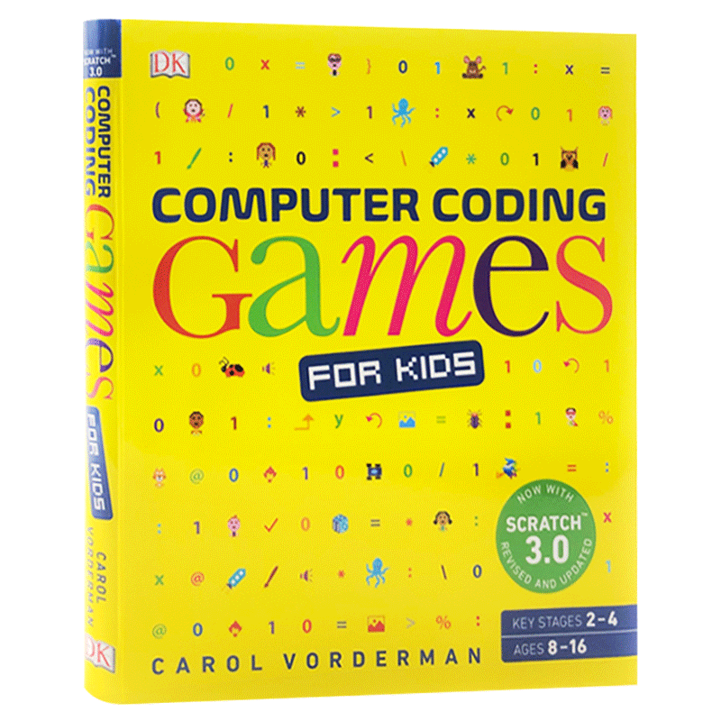 儿童编程游戏指南 Computer Coding Games for Kids 英文原版书 从二进制代码到建筑游戏 编程书籍 进口英语书 DK Children