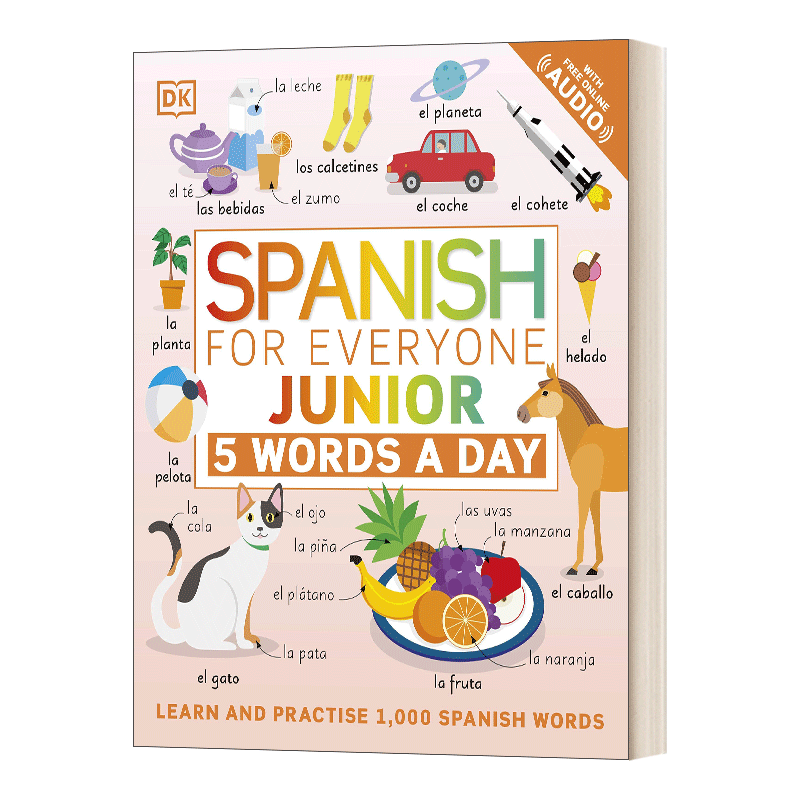 英文原版 Spanish for Everyone Junior 5 Words a Day 人人学西班牙语青少版 每天学5个单词 英文版 进口英语原版书籍
