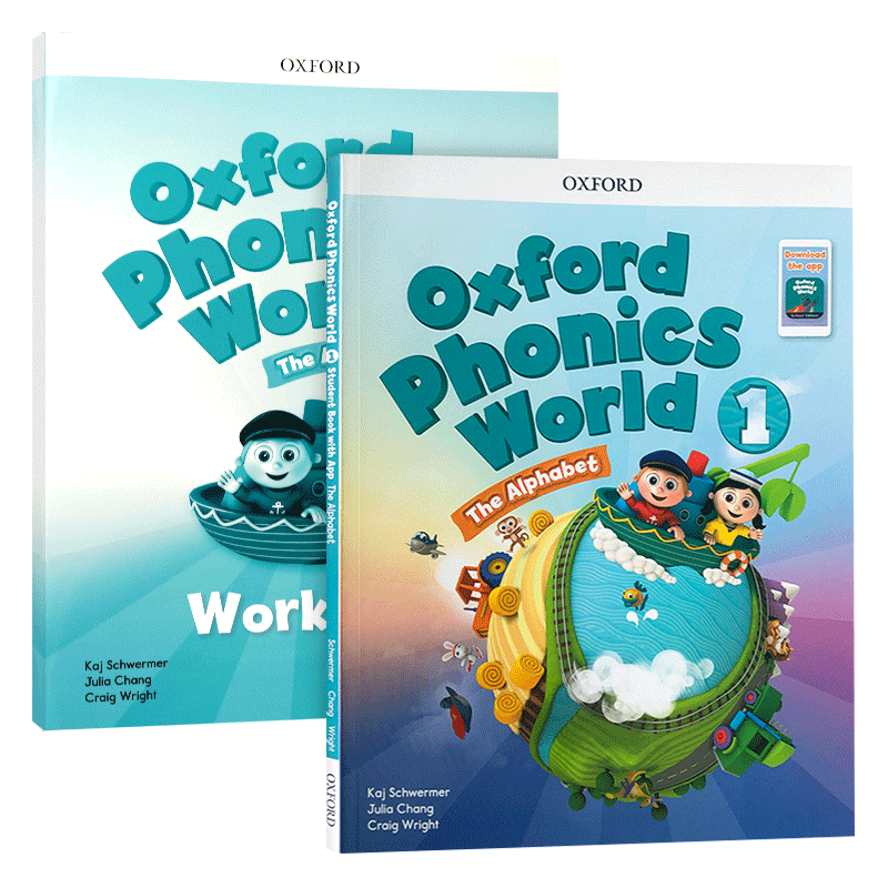 牛津phonics自然拼读教材 原版 Oxford Phonics World 第1册 学生课本+练习册 OPW 少儿英语启蒙 语音基础入门A到Z字母发音