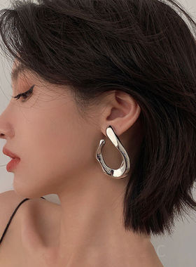 适合短发戴的耳环欧美扭曲几何