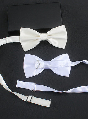 煲呔 bow tie 米色奶黄珍珠光乳白色 男女休闲商务正装蝴蝶结领结