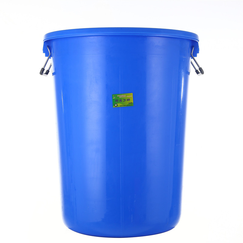 大号厨房圆形垃圾桶工业物业环卫商用塑料桶水桶100L160L280L带盖-图3