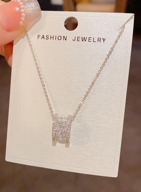 时尚满钻H字母超闪锁骨链女款