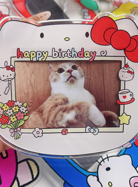 3寸小卡情侣相框磁吸冰箱贴卡通Kitty装饰礼物生日亚克力冰箱贴