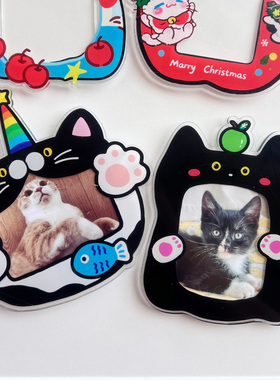 卡通奶牛猫3寸拍立得磁吸冰箱贴