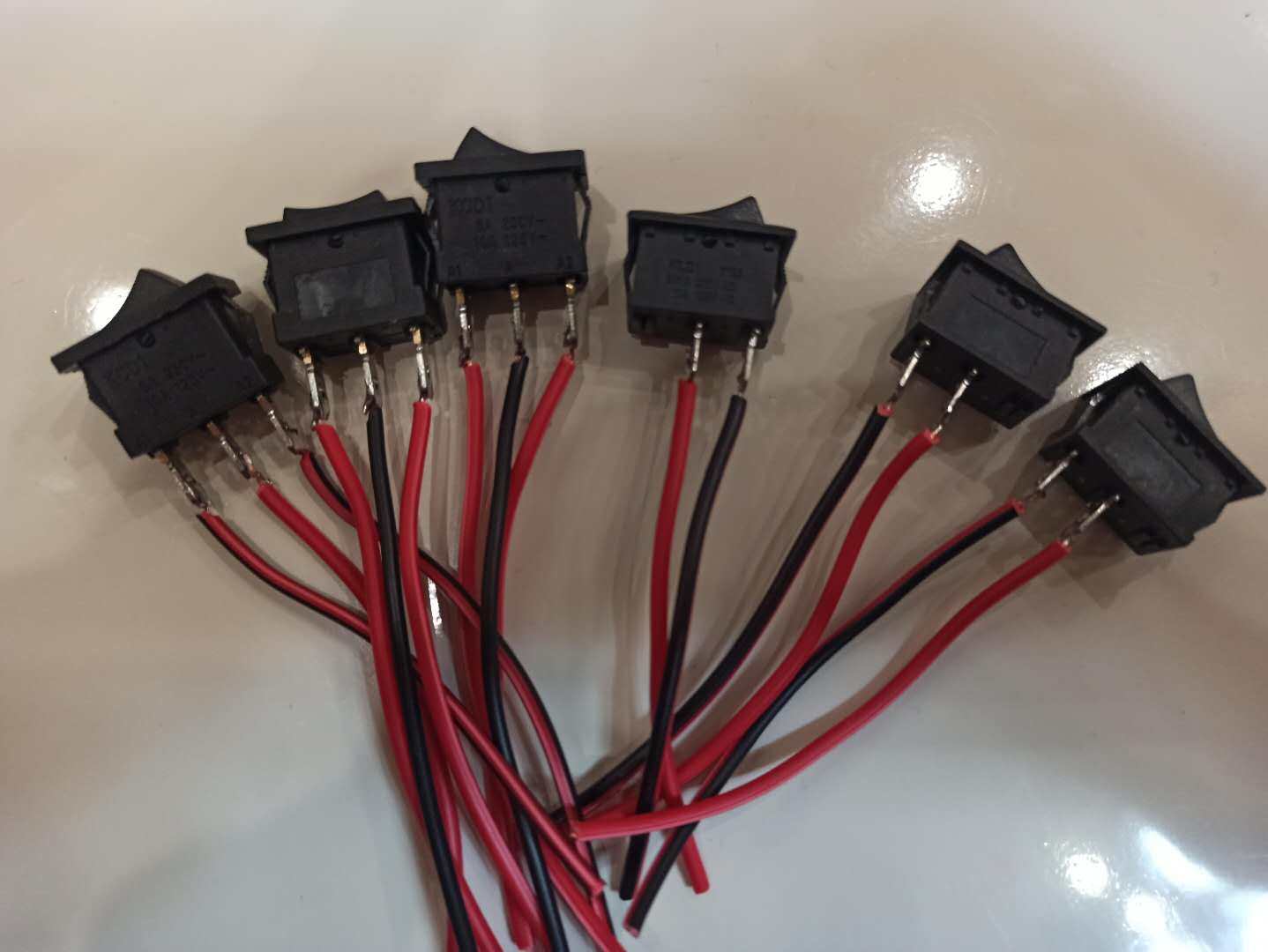 电子秤开关配件通用带线免焊三档开关带线船型TCS电子称电源开关