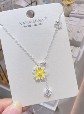 卡娜米娜 新品时尚轻奢蝴蝶结水滴形吊坠项链女 气质首饰品