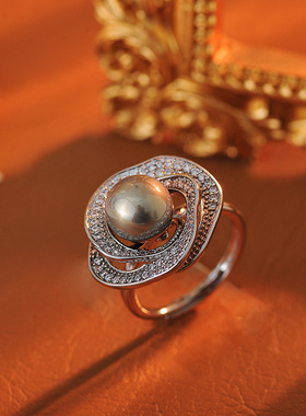 高级感气质时尚豪华正圆可调节戒指手链项链套装耳钉一件代发