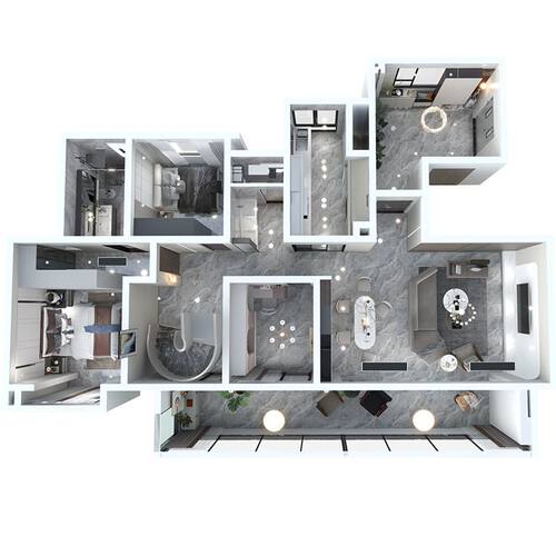 装修设计3D效果图制作家装公装室内纯现代简约北欧风格客餐厅三居 - 图3