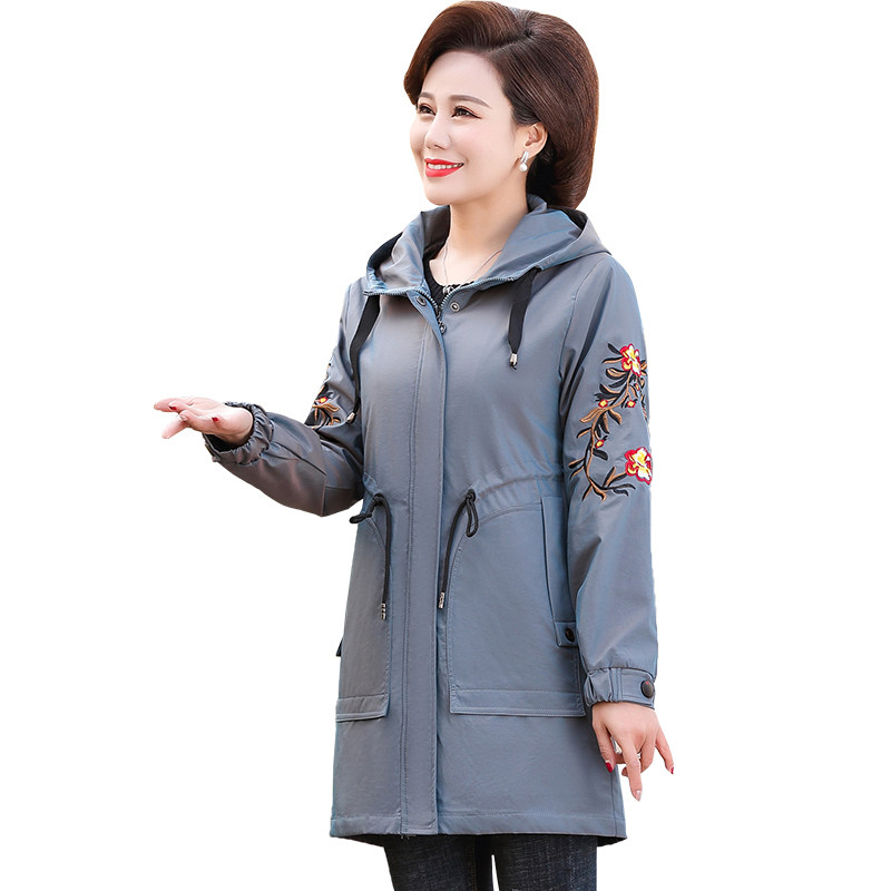 妈妈春秋装中长款50岁洋气薄风衣 恋宇服饰中老年女装