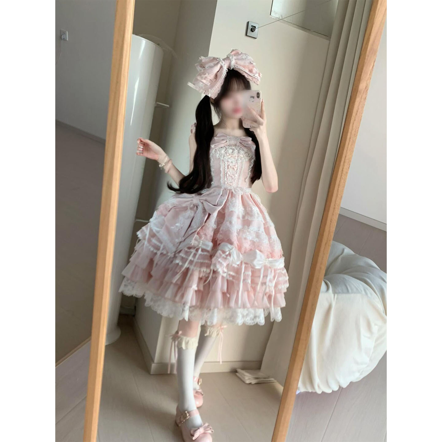 缘结恋曲Lolita重工刺绣甜美华丽花嫁洋装吊带连衣裙jsk成人礼服 - 图0