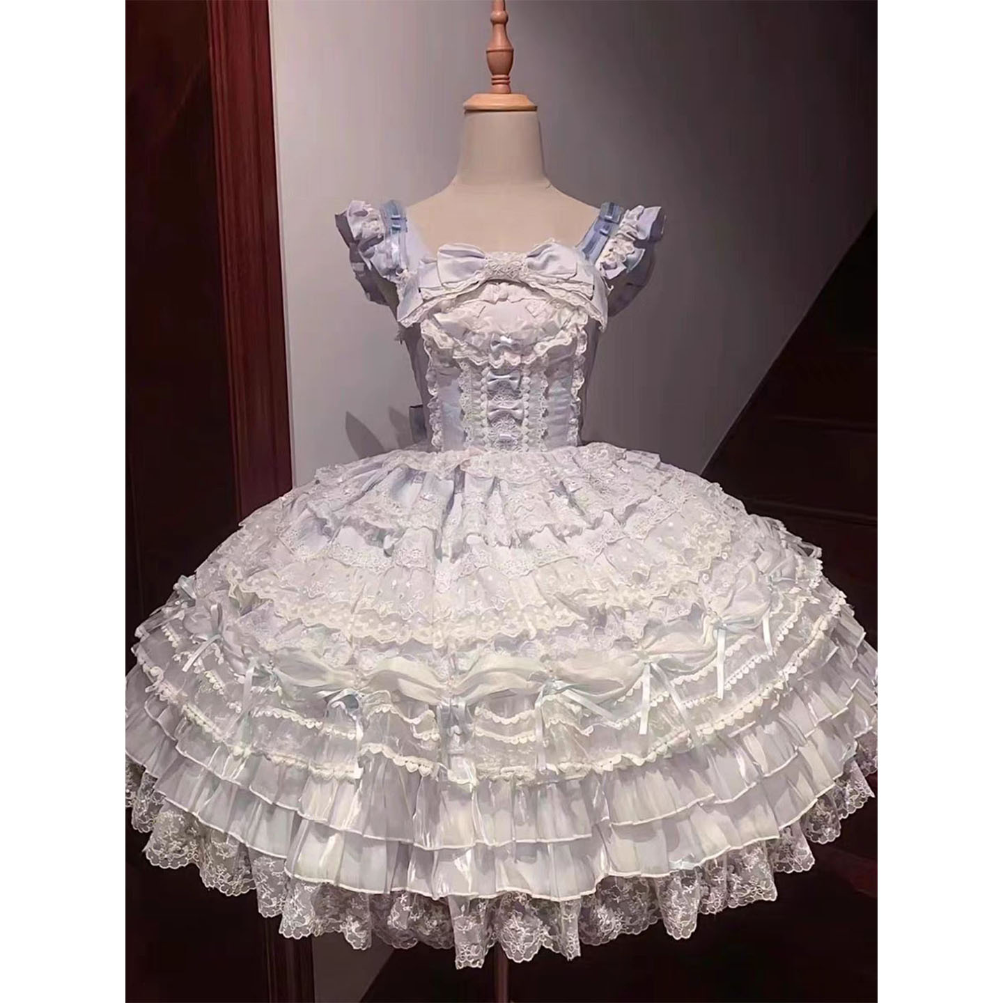 缘结恋曲Lolita重工刺绣甜美华丽花嫁洋装吊带连衣裙jsk成人礼服 - 图3