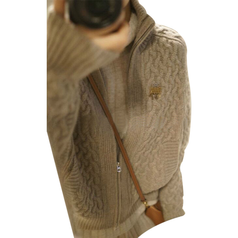 正品！重达830克！温暖帅气高领加厚麻花羊绒开衫女拉链毛衣外套,淘宝优惠券,粉丝福利购,淘宝优惠卷