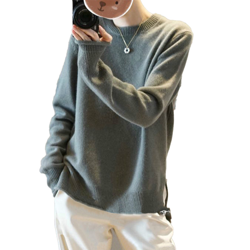 独立自主态度 气质基础单品圆领卷边羊绒衫女纯羊绒毛衣秋冬加厚,淘宝优惠券,粉丝福利购,淘宝优惠卷