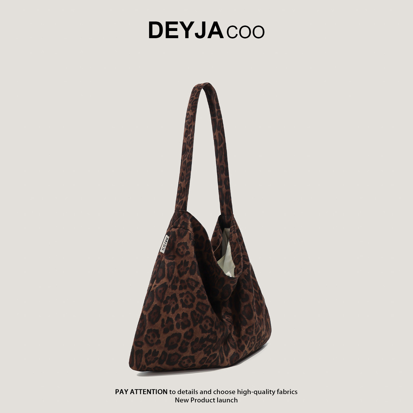 秋冬新款豹纹包包女麂皮绒托特包韩系慵懒风单肩斜挎包通勤帆布包,淘宝优惠券,粉丝福利购,淘宝优惠卷