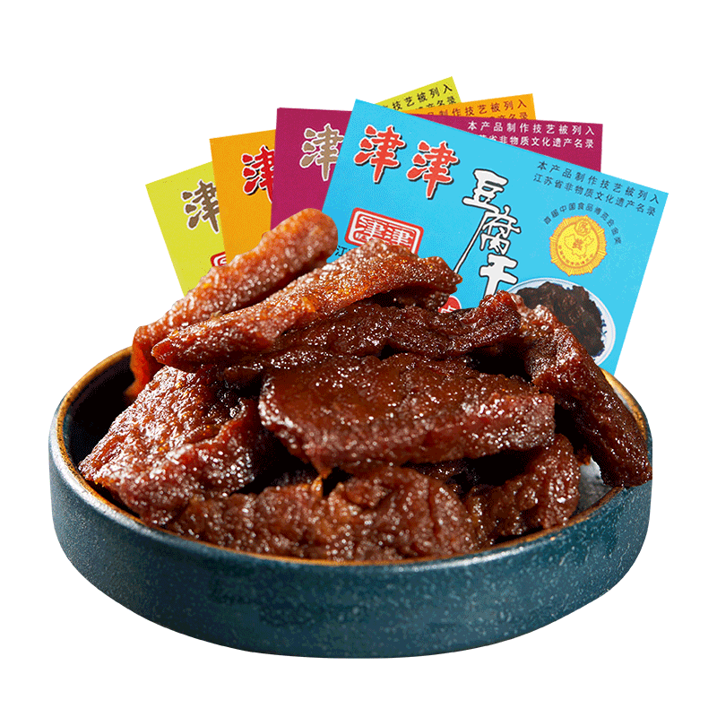 津津苏州特产卤汁豆腐干素食老字号休闲食品零食小吃豆制品90g 5 虎窝淘