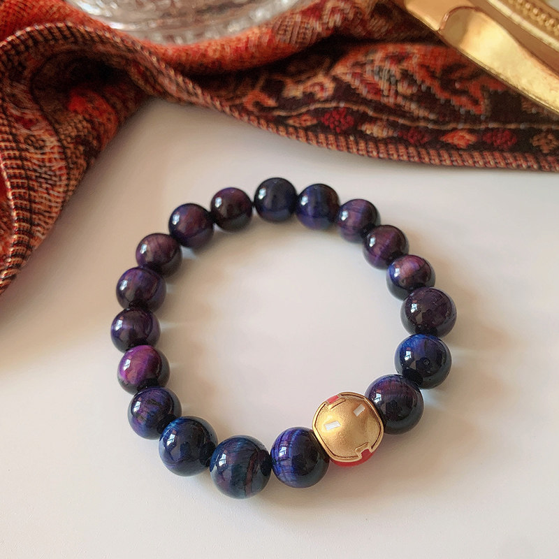 英雄联盟手链小男孩奥特曼钢铁侠水晶手链英雄联盟转运珠星空手串生日圣诞礼物