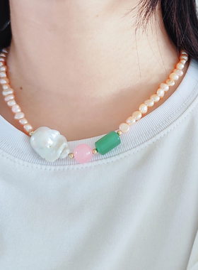 小冯今天也很开心呢同款新中式天然淡水巴洛克珍珠项链女轻奢小众