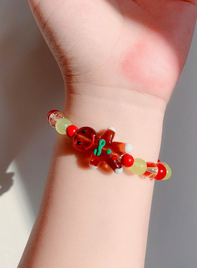 圣诞节琉璃朱砂水晶手链女2021年