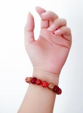 本命年圣诞节女琉璃复古手链