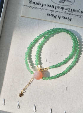 东陵玉串珠盐源玛瑙项链锁骨链