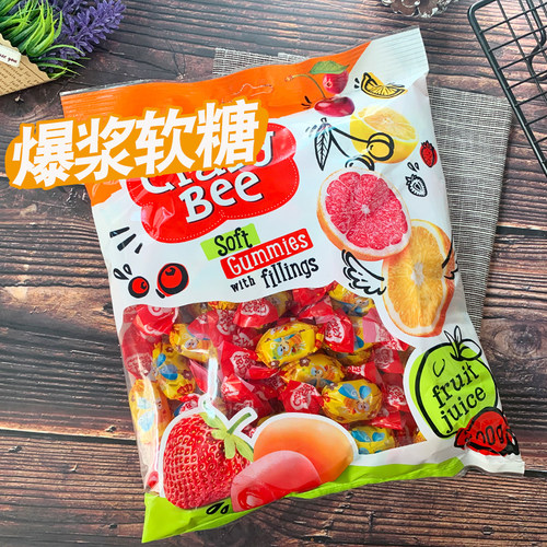 如胜小蜜蜂水果味软糖爆浆夹心糖进口乌克兰ROSHEN零食多口味喜糖 - 图2