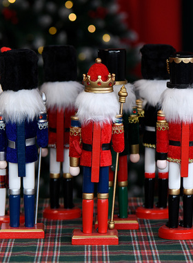 新品上架30CM欧式胡桃夹子包布款家具桌面摆放送礼圣诞节氛围感