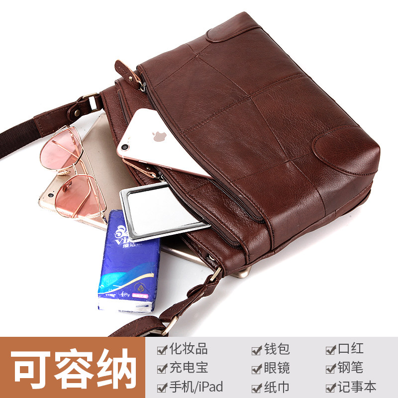 复古三层真皮女士单肩休闲斜挎包 皮匠传奇女士包袋