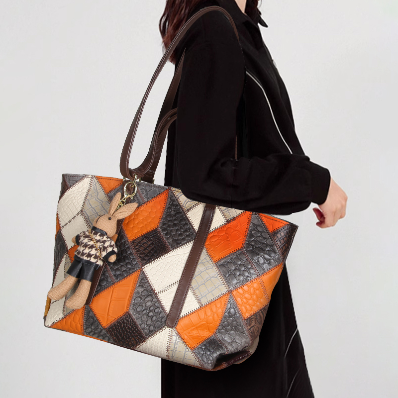 托特包包女式2024新款大容量真皮旅行手提包高级感百搭通勤单肩包 - 图1