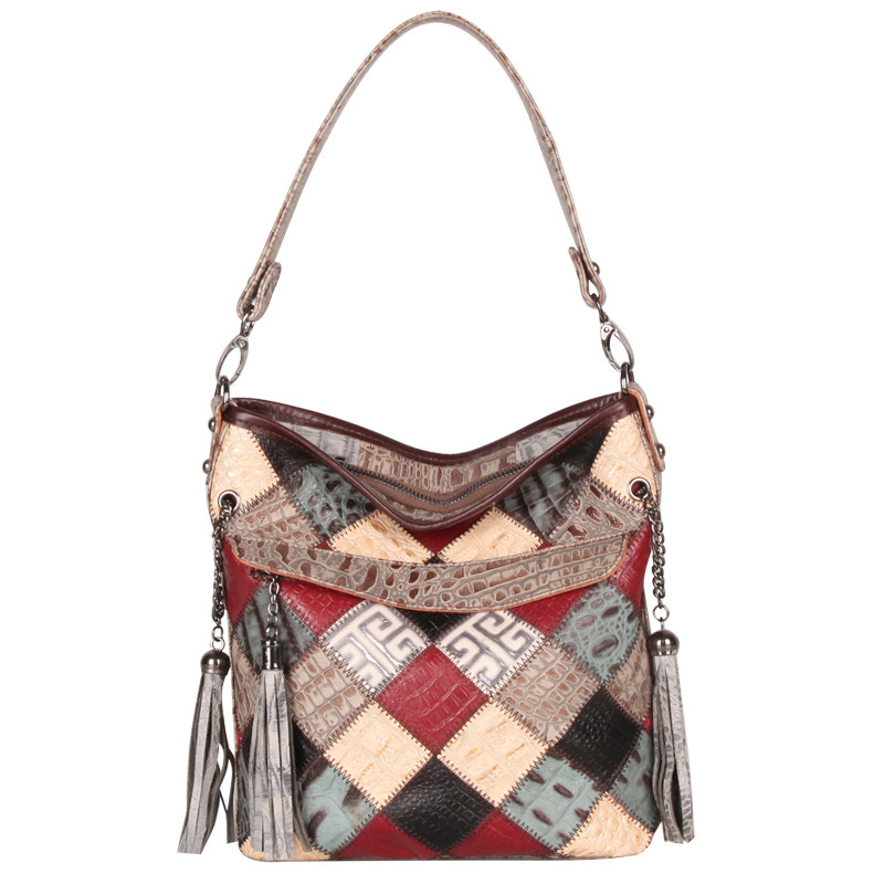 2024新款单肩斜挎包包小众设计真皮女士流苏百搭原创秋冬水桶女包,淘宝优惠券,粉丝福利购,淘宝优惠卷