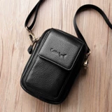Маленькая сумка для телефона, портативная сумка на одно плечо для отдыха, универсальная поясная сумка, из натуральной кожи