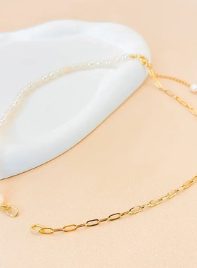 eManco 法式ins风小众百搭颈链淡水珍珠项链锁骨链不锈钢饰品配件