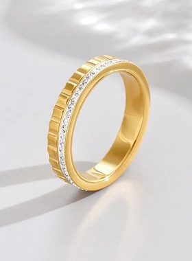 eManco新款单排钻金色真空镀金