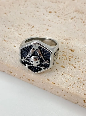 eManco复古欧美男骷髅头不锈钢