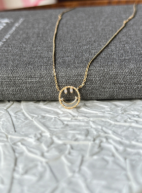 流浪拾光S925银锁骨链女笑脸项链
