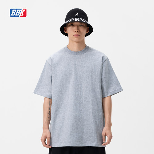重磅280g 纯色T恤 bboy宽松 净色小领口纯棉 打底短袖 街舞嘻哈 - 图2