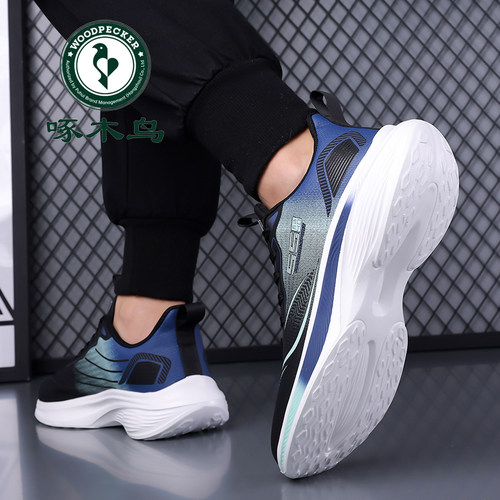 啄木鸟男鞋2025跑步鞋秋季新款网面透气运动鞋百搭轻便防水休闲鞋 - 图1