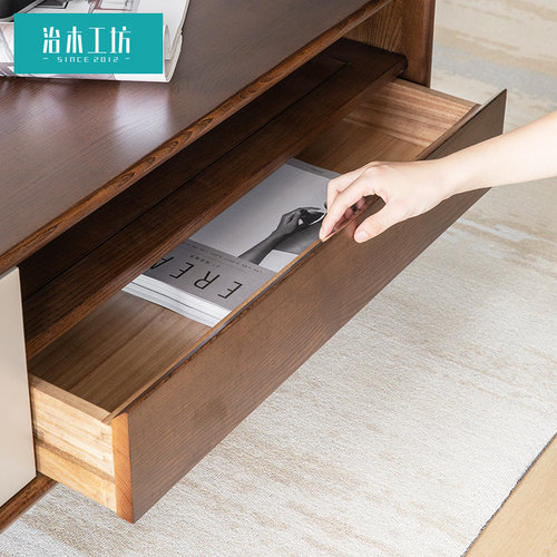 治木工坊白蜡木茶几家用现代简约全实木茶桌北欧小户型客厅家具 - 图1