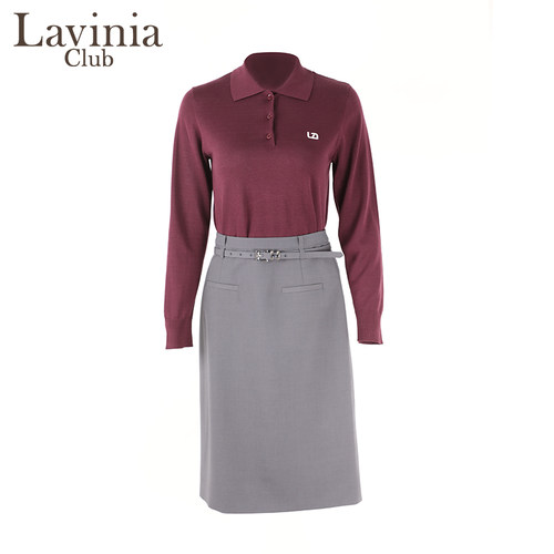 【100%莱赛尔】Lavinia春秋新款通勤气质Polo翻领针织衫女V51Z107-图1