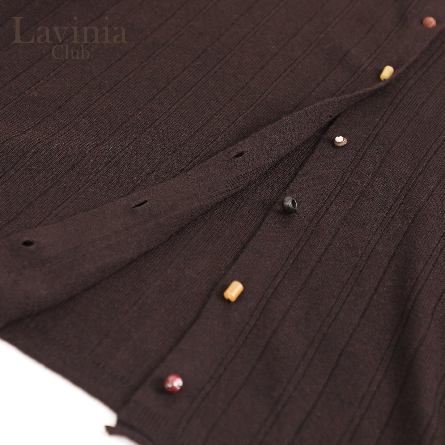 Lavinia小香风针织开衫2025秋新款设计感袖口开叉坑条圆领上衣女,淘宝优惠券,粉丝福利购,淘宝优惠卷