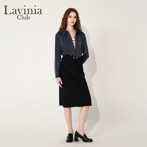 Lavinia 秋新款法式正装衬衫女简约通勤风上衣职业装J55C101 - 图2