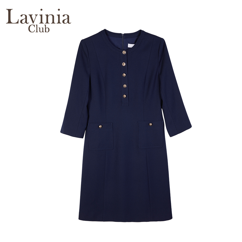 Lavinia2024春新款收腰X型修身显瘦OL气质通勤优雅连衣裙J41L111S - 图3
